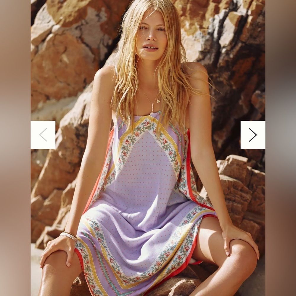 NWT Anthropologie Lavender Asymmetric Handkerchief Dress size S